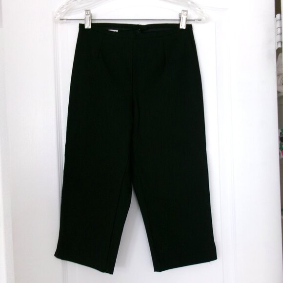 Y2K bebe Jet Black Stretch Scuba Capri Pants Size 2 Inseam 16" - Picture 1 of 6